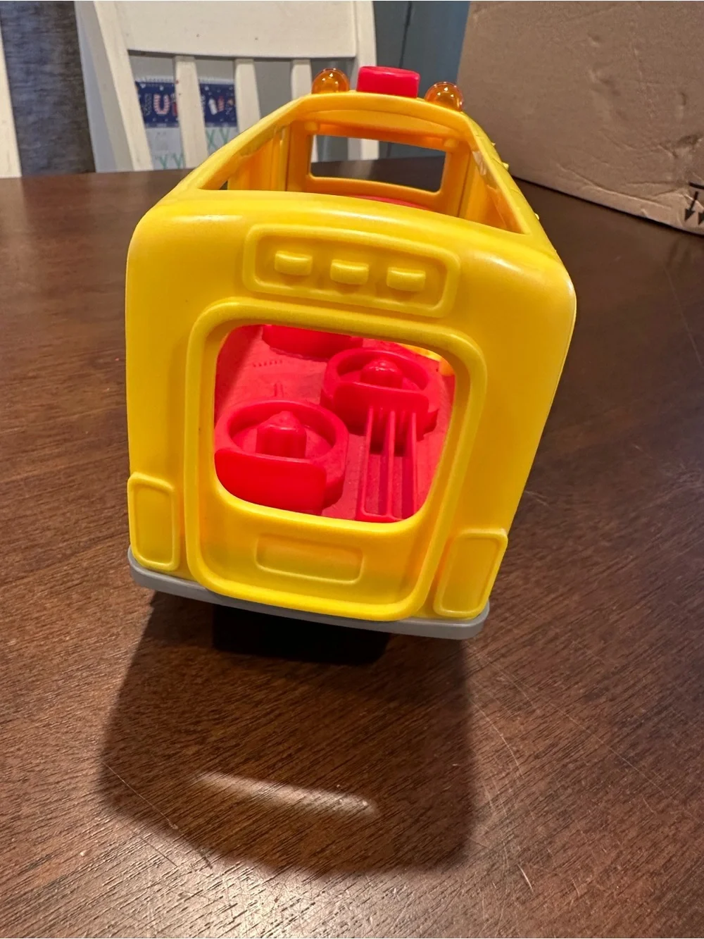 Fisher-Price Yellow and Red Smiling School Bus Toy